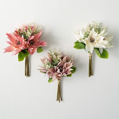 Sullivan's Artificial 11.5" Lotus Blossom Bush Bouquets 3-Piece Set