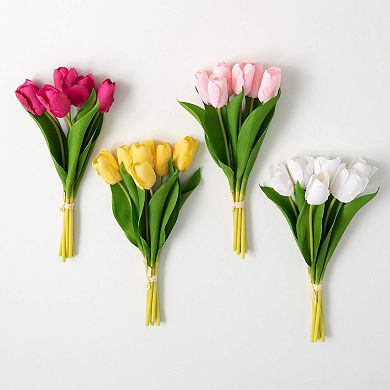 Sullivan's Artificial 14" Spring Tulip Bush Bouquets 4-Piece Set