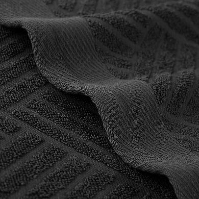 SUPERIOR 3-Piece Basketweave Egyptian Cotton Jacquard Towel Set