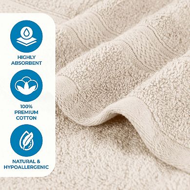 SUPERIOR 12-Piece Zero Twist Cotton Absorbent Towel Set