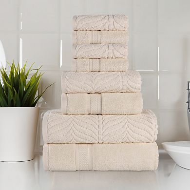 SUPERIOR 8-Piece Zero Twist Cotton Absorbent Towel Set