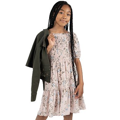 Girls 7-16 Rare Editions 2 pc Floral Dress & Utility Jacket Set