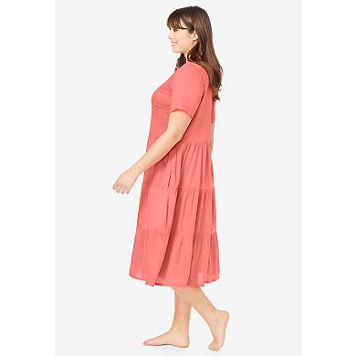 Only Necessities Women's Plus Size Smock Lounger