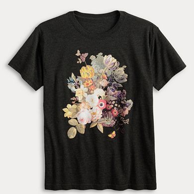 Juniors' Floral Bunch Graphic Tee