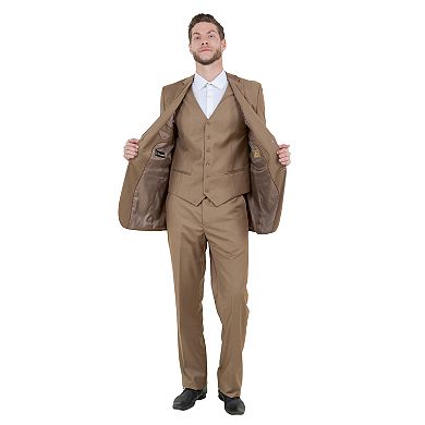 Men's Modern-fit 3-piece Suit Set W/ Jacket, Vest And Pants