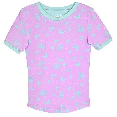 Sleep On It Girls 2-piece Jersey Snug-fit Pajama Set With Matching Scrunchie - Little Kids