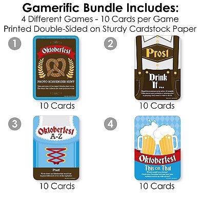 Big Dot Of Happiness Oktoberfest - 4 Beer Festival Games - 10 Cards Each - Gamerific Bundle