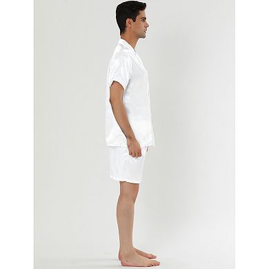 Men's Pajama Sets Short Sleeve Nightwear Top And Pants Loungewear