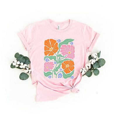 Boho Floral Collage Short Sleeve Graphic Tee