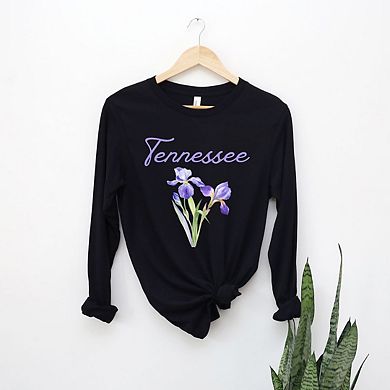 Tennessee Flower Colorful Long Sleeve Graphic Tee