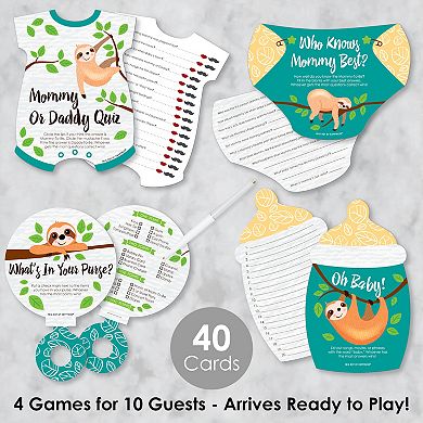 Big Dot Of Happiness Let’s Hang Sloth 4 Baby Shower Games 10 Cards Each Gamerific Bundle