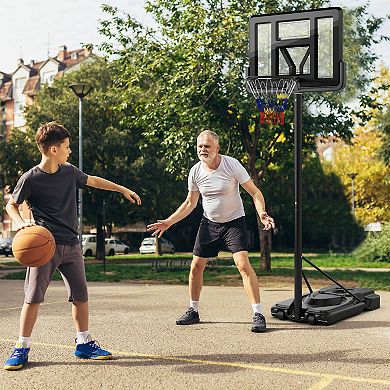 Portable Basketball Hoop With 9-position Adjustable Height
