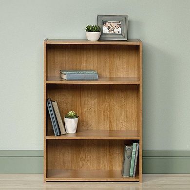 Modern 3-shelf Bookcase With 2 Adjustable Shelves In Oak Wood Finish