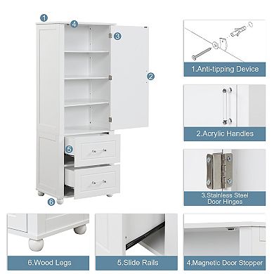 Merax Tall Bathroom Storage Cabinet