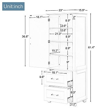 Merax Tall Bathroom Storage Cabinet