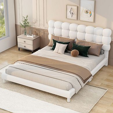 Merax Upholstered Platform Bed With Soft Headboard