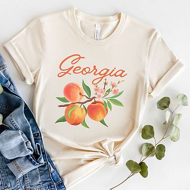 Georgia Peach Flower Short Sleeve Graphic Tee