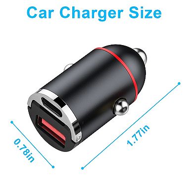 2pcs 100w Car Charger - Qc4.0, Pd3.0 - Dual Port Cigarette Lighter - Iphone14,13,12, Ipad, Samsung