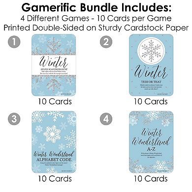 Big Dot Of Happiness Winter Wonderland - 4 Holiday Party Games 10 Cards Each Gamerific Bundle