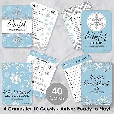 Big Dot Of Happiness Winter Wonderland - 4 Holiday Party Games 10 Cards Each Gamerific Bundle