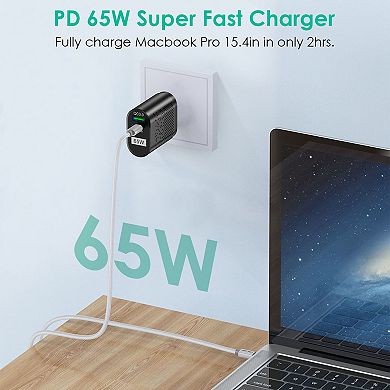Type C Fast Wall Charger - 65w, Pd, Qc3.0 - Iphone 14, 13, 12, 11, Samsung S22