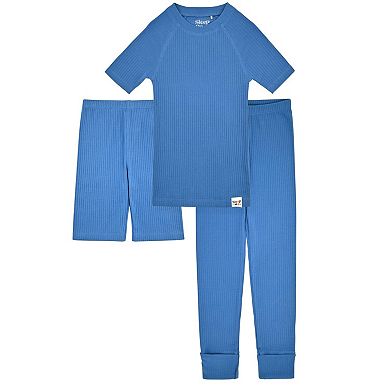 Sleep On It 100% Organic Cotton Rib Knit Snug-fit 4 &amp; 6-piece Pajama Sets For Boys - Big Kids