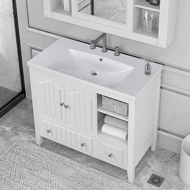 Merax 36" Bathroom Vanity With Ceramic Basin