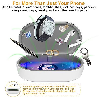 Uv Light Sanitizer Box - 10w - Portable Disinfection Lamp, Wireless Charging