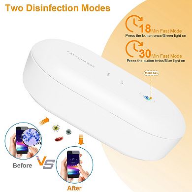 Uv Light Sanitizer Box - 10w - Portable Disinfection Lamp, Wireless Charging
