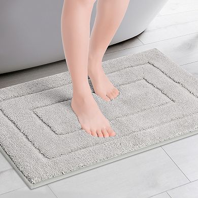 Geometry Bathroom Rug Mat Extra Soft Absorbent Bath Rug Non-slip Comfortable Bath Mat 16" X 24"