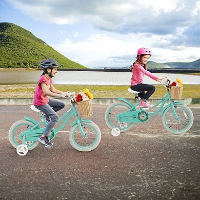 Kids Bike With Training Wheels And Adjustable Handlebar Seat