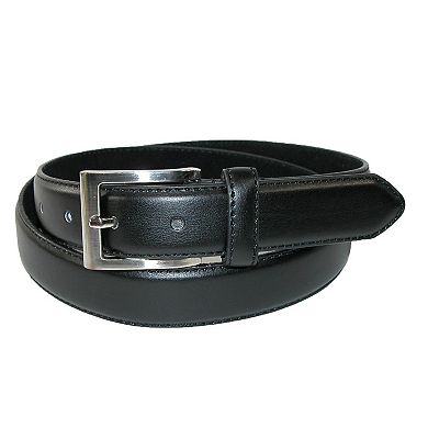 Ctm Men's Big & Tall Leather Dress Belt With Silver Buckle (pack Of 2)