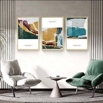 Full House 3 Panels Framed Canvas Wall Artoil Nordic Morden Abstract Paintings For Bedroom Office
