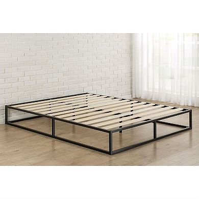 King Size Modern 10-inch Low Profile Metal Platform Bed Frame With Wood Slats