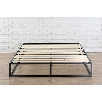 King Size Modern 10-inch Low Profile Metal Platform Bed Frame With Wood Slats