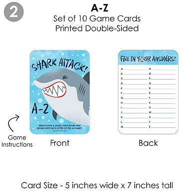 Big Dot Of Happiness Shark Zone 4 Birthday Party Games - 10 Cards Each - Gamerific Bundle