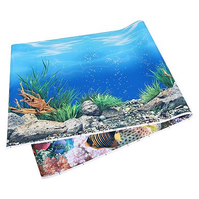 Aquarium Background Poster Double-sided Fish Tank Background Decorative Paper Sticker 59.84"x23.62"