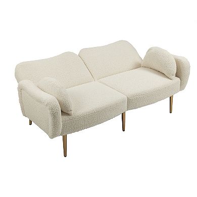 F.c Design Mid Century Modern Velvet Love Seats Sofa With 2 Pillows, Loveseat Armrest - Coolmore