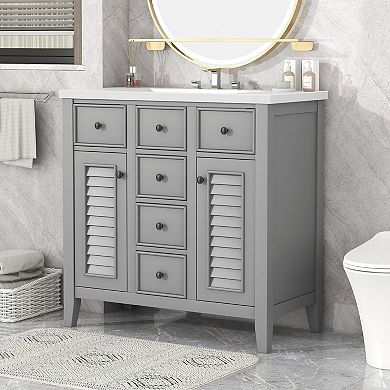 Merax 36" Bathroom Vanity With Ceramic Basin