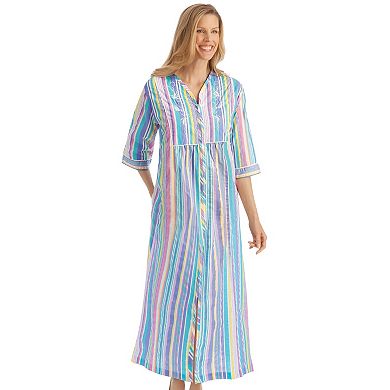 Collections Etc Pastel Striped Zip Front Lounger