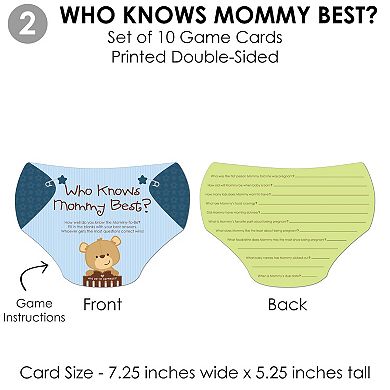 Big Dot Of Happiness Baby Boy Teddy Bear 4 Baby Shower Games - 10 Cards Each Gamerific Bundle