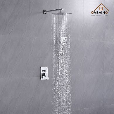 Casainc 9.8inch Wall Mounted  Shower Faucet Waterfall Shower Bar System