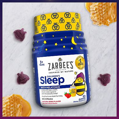 Zarbee's Children's Sleep Gummies with Melatonin - Natural Berry Flavor - 50 Count