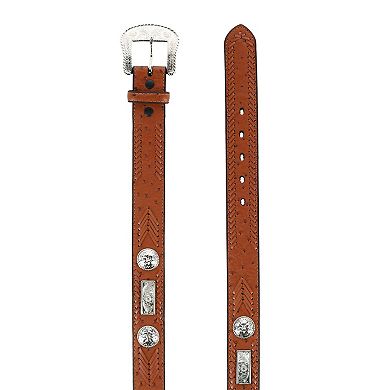 Rogers-whitley Men's Western Ostrich Embossed With Accents Belt