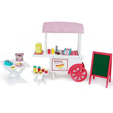 20 Piece Hot Dog Cart With Accessories Doll Furniture Playset