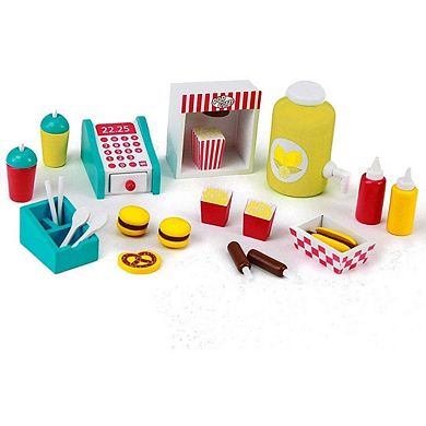 20 Piece Hot Dog Cart With Accessories Doll Furniture Playset