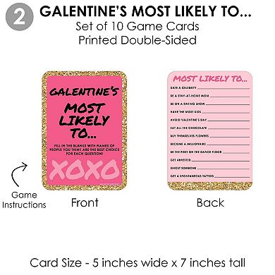 Big Dot Of Happiness Be My Galentine - 4 Valentine Party Games 10 Cards Each Gamerific Bundle