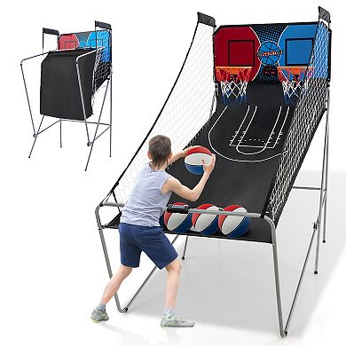 Dual Shot Basketball Arcade Game With 8 Game Modes And 4 Balls-Red