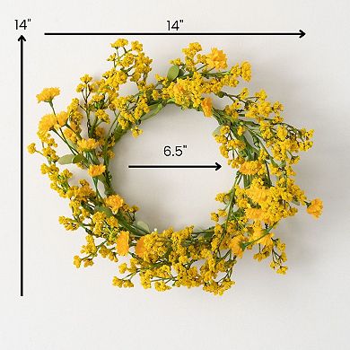 Yellow Wildflower Small Artificial Wreath