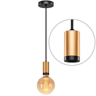 Next Glow Vintage Brass Pendant Light Cord W/ Dimmable Switch Bulb Not Included